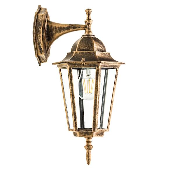KOBI Lampa ogrodowa ścienna LO4102 dolna złota