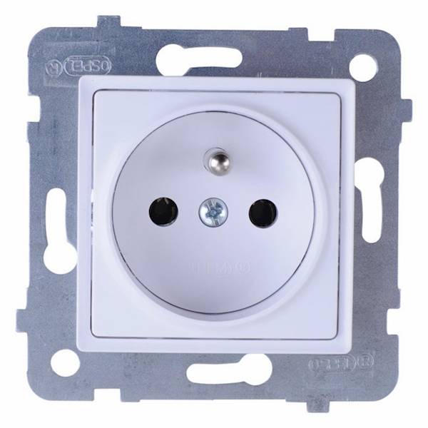 ROSA Gniazdo pojed.z uziem.bez ramki białe