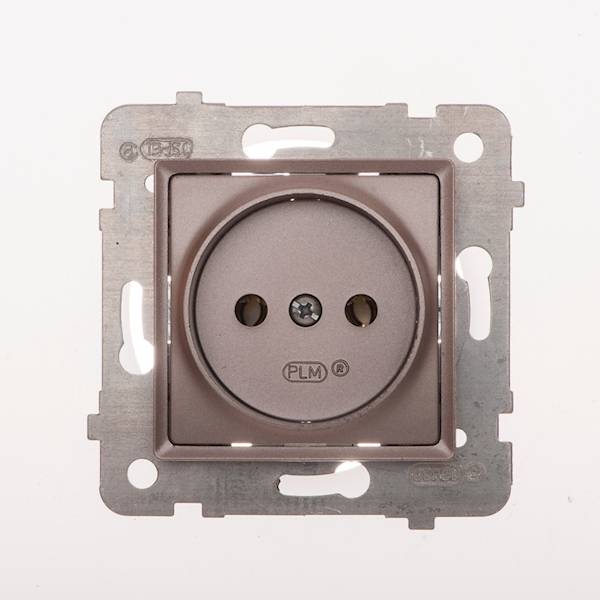 ROSA Gniazdo pojed.bez uziem.bez ramki tytan.met.