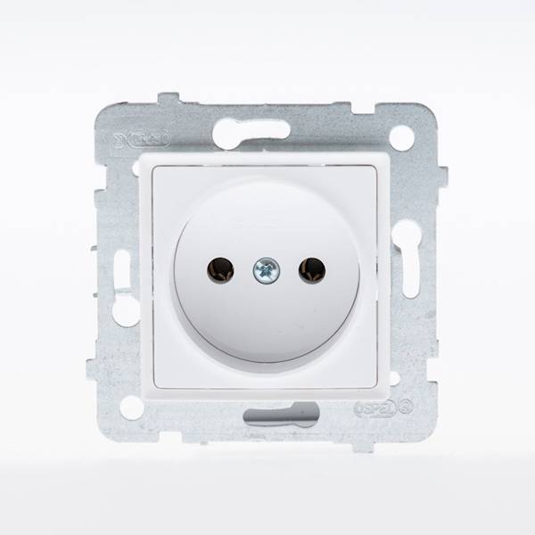 ROSA Gniazdo pojed.bez uziem.bez ramki białe