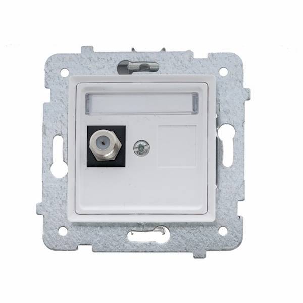 ROSA Gniazdo anten.poj.typ F bez ram. białe