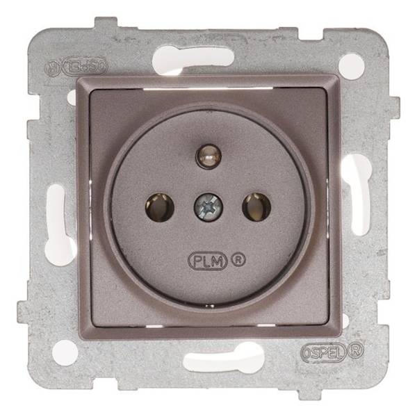 ROSA Gniazdo pojed.z uziem.bez ramki tytan.metalik