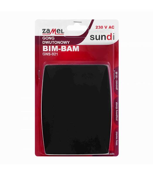 Zamel Dzwonek-Gong Bim-Bam GNS-921 czarny 230V