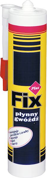 Klej montażowy Plus Fix Płynny gwóźdź biały 400g