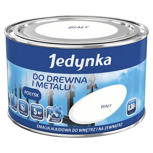 Emalia alkidowa Jedynka połysk biała 0,36L