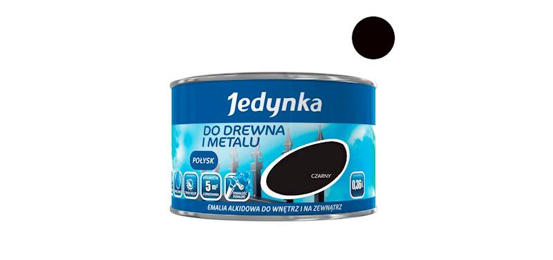 Emalia alkidowa Jedynka połysk czarna 0,36L
