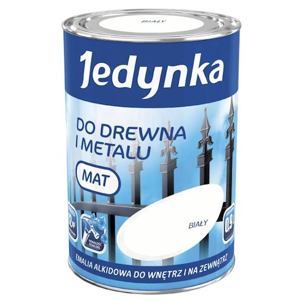 Emalia alkidowa Jedynka mat biała 0,9L