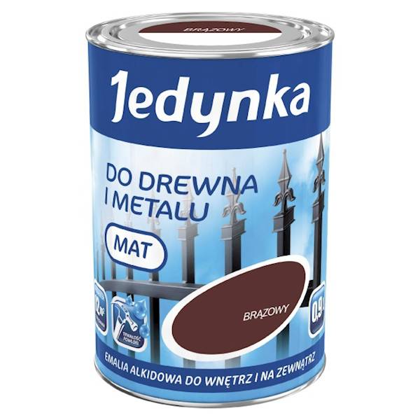 Emalia alkidowa Jedynka mat brązowa 0,9L