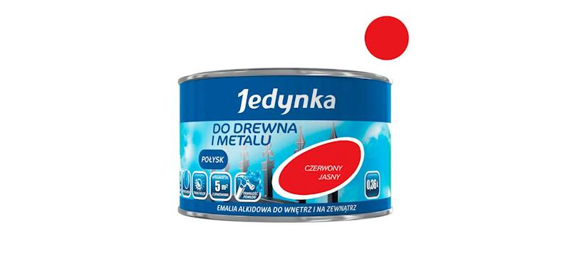 Emalia alkidowa Jedynka połysk czerwona jas. 0,36L