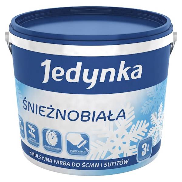 Farba emulsyjna wewn. JEDYNKA Śnieżnobiała 3L