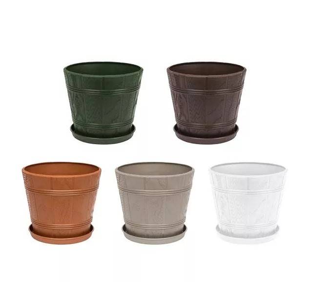 Doniczka drewnopodobna fi 19cm 1/FPI terakota