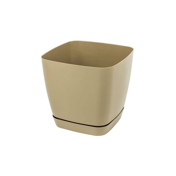 Doniczka TOSCANA kwadrat.17cm z podst.cafe latte
