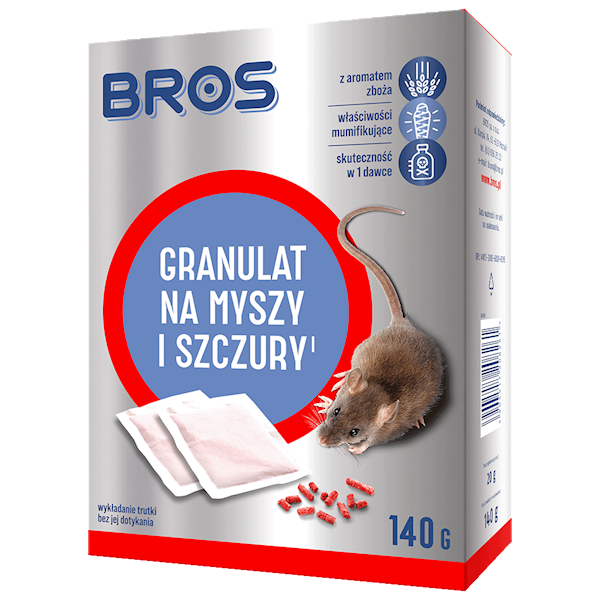 Bros Granulat zwalczający myszy i szczury 140g