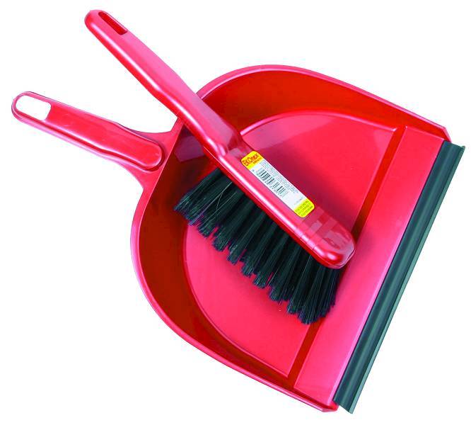 Szufelka plastikowa z gumą + zmiotka