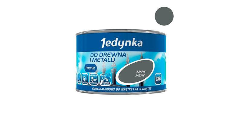 Emalia alkidowa Jedynka połysk szara jasna 0,36L