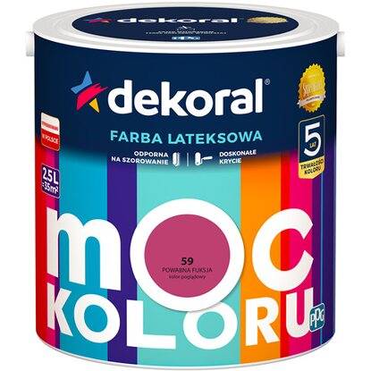 Emulsja Dekoral Moc Koloru powabna fuksja 2,5L
