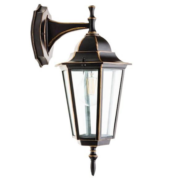 KOBI Lampa ogrodowa ścienna LO4102 dolna czar-złot