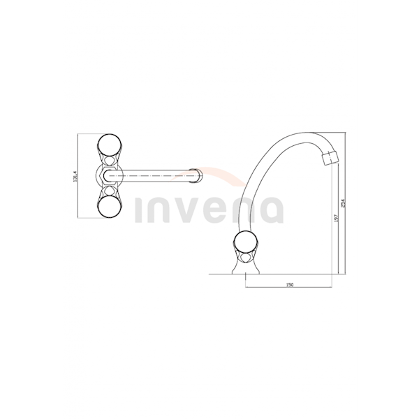 Bateria umywalkowa stojąca Invena MODENA 2-uch.150