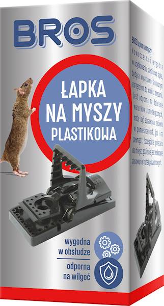 Bros Łapka na myszy plastikowa mała 10x5cm 26347