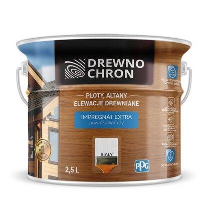 Impregnat do drew.Drewnochron Extra biały 2,5L