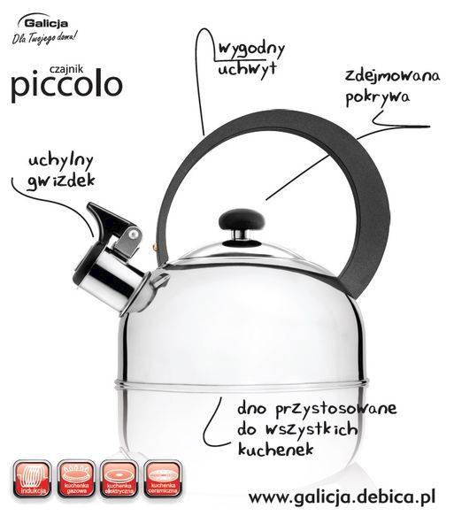 Czajnik nierdzewny Piccolo 1,2L