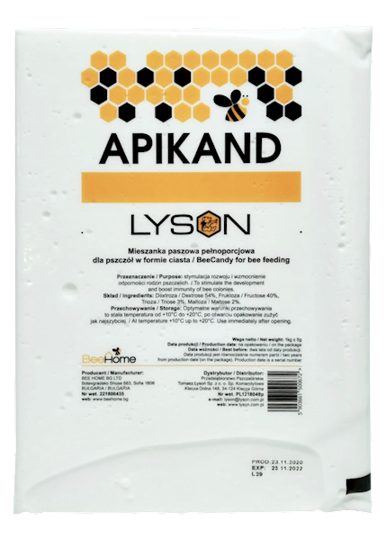 Ciasto pszczel.Łysoń Apikand BeeHome 1kg