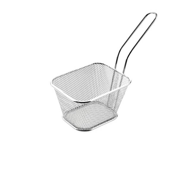 FRYTKI Stalowy koszyk do frytk do frytek z rączką 8,5x6,5x10,5cm / Stainless French fries bascet 8712442095651 / 22275550