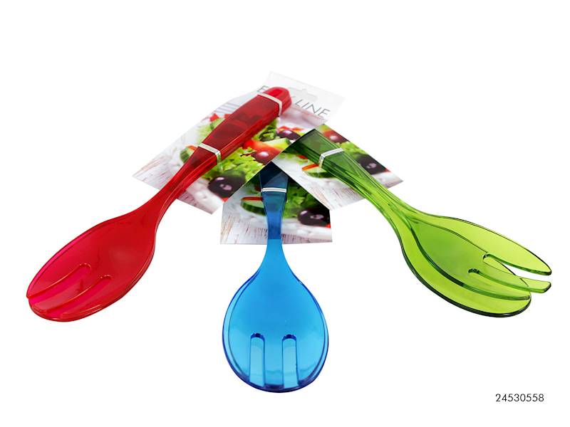 PARTY Zestaw do sałatek, plastikowy widelec i łyżka, 3 kolory / Plastic colour salad set 2 pcs 8712442108344 / 24530558