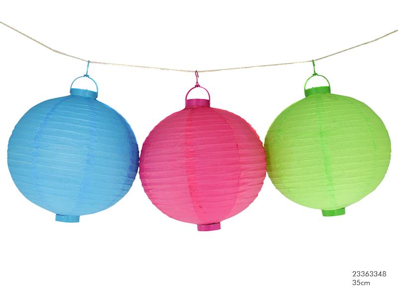LED LAMPION PAPIEROWY OWALNY 3 kolory, 35cm / LED Paper ball garden light 35cm 8712442111733 / 23363348 Colours