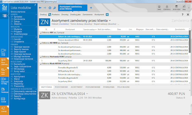 Program Insert Subiekt Nexo PRO 3st.