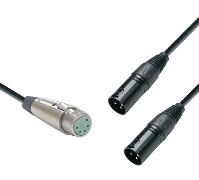 PRZEWÓD 5XLR / 2x 3XLR 0,5M