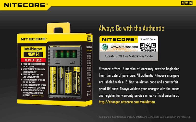 ŁADOWARKA NITECORE New i4       Liion/LiFePO4/NiMh
