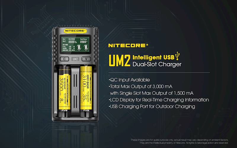 ŁADOWARKA NITECORE UM2       Liion/LiFePO4/NiMh