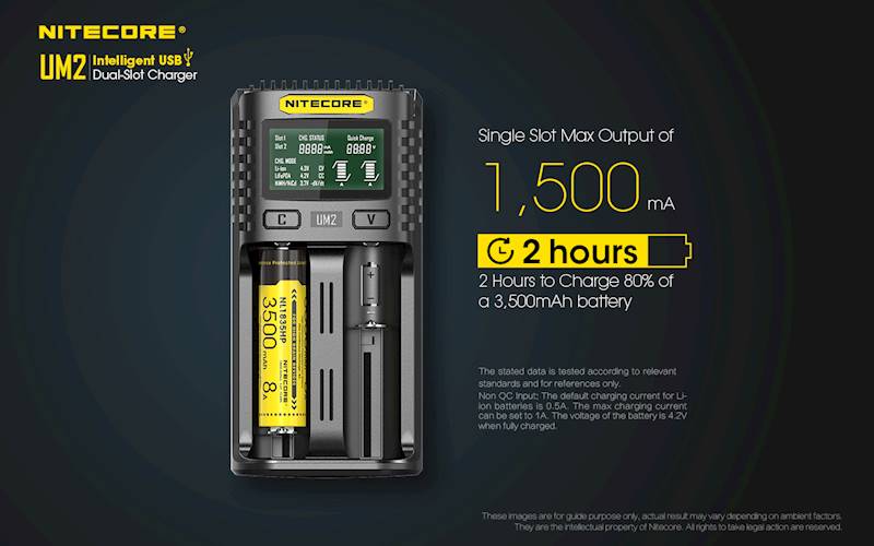 ŁADOWARKA NITECORE UM2       Liion/LiFePO4/NiMh