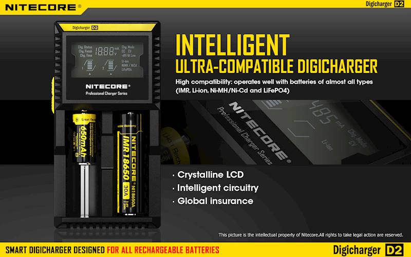 ŁADOWARKA NITECORE D2 EU        Liion/LiFePO4/NiMh