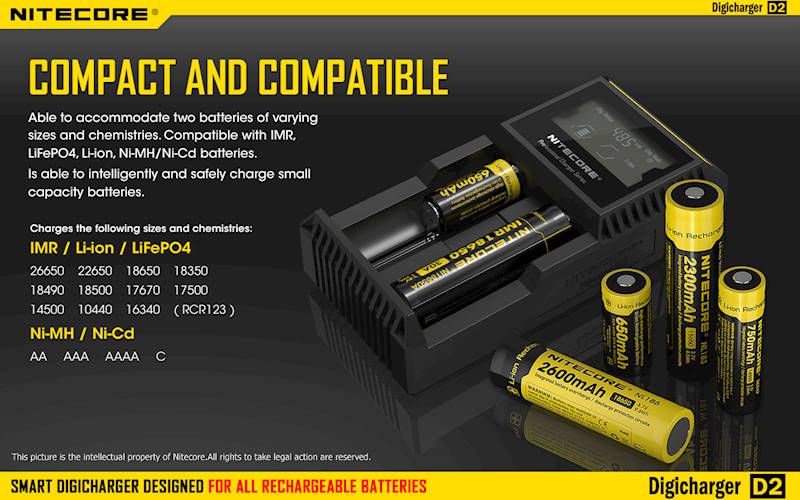 ŁADOWARKA NITECORE D2 EU        Liion/LiFePO4/NiMh