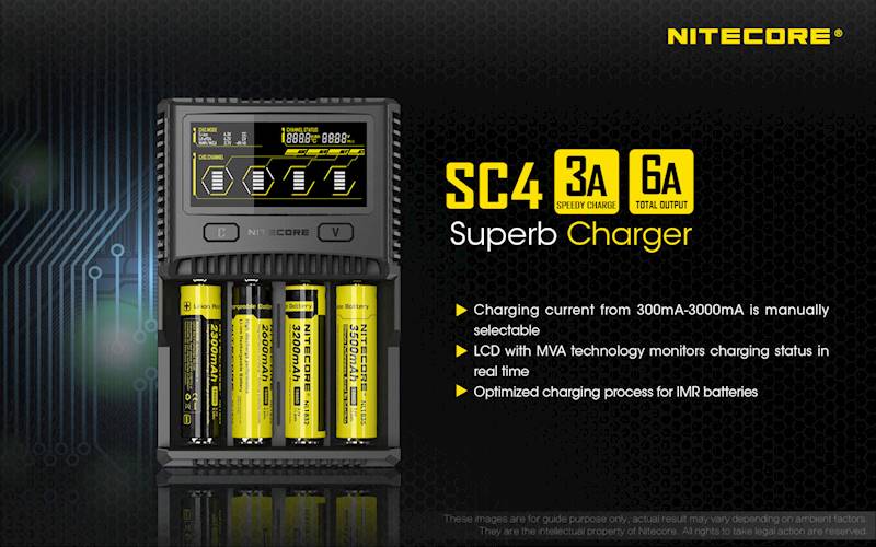 ŁADOWARKA NITECORE SC4      Liion/LiFePO4/NiMh USB