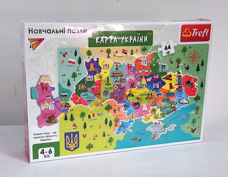 Puzzles - "44 Educational" - Map of Ukraine - ukrainian version / Trefl 15532