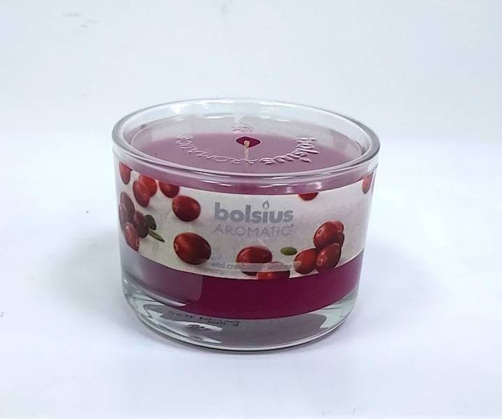 Swieczka zapachowa zurawian w szkle 6,5 cm Bolsius / Candle in glass cranberry