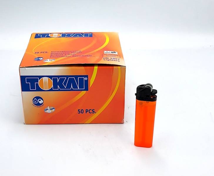 Zapalniczka pomaranczowa transparent 50 szt / Lighter orange transparent 50 pcs