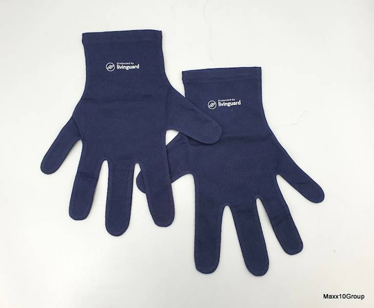 Rekawiczki materialowe damskie granatowe rozm. M/Women's navy blue fabric gloves, size M