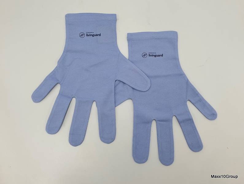 Rekawiczki materialowe damskie jasny niebieski rozm. S/Women's light blue fabric gloves size S