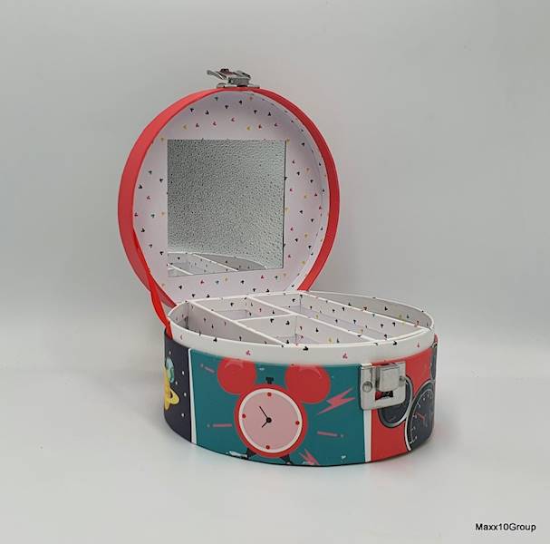 Pudelko papierowe na bizuterie z lusterkiem Mickey Mouse 17x15,5x8 cm 93619/Paper jewelry box with Mickey Mouse mirror