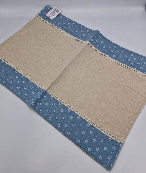 Serweta bezowo-niebieska stolowa 24704 PIER/Beige and blue tablecloth 24704 PIER