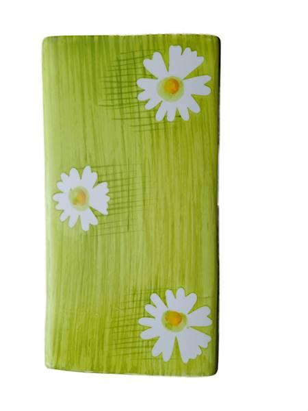 Wazon ceramiczny zielony w kwiatuszki 19461 PIER/Green ceramic vase with flowers