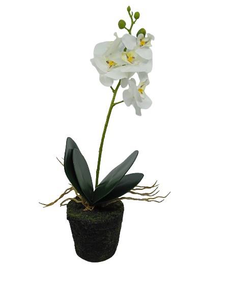 Kwiat sztuczny storczyk bialy 1018572 / Artificial white orchid flower