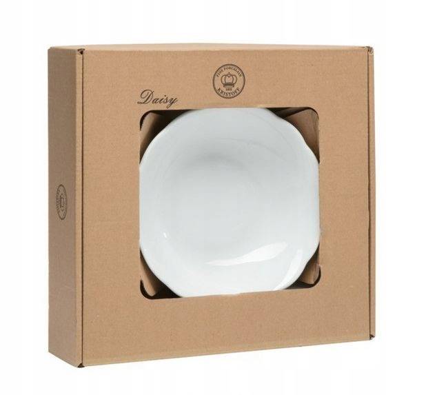 Salaterka biala okragla 16 cm/23 cm DAISY 2 szt porcelana KRISTOFF PLU1023 / Set of 2 pieces of white, round porcelain salad bowls