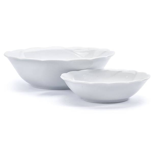 Salaterka biala okragla 16 cm/23 cm DAISY 2 szt porcelana KRISTOFF PLU1023 / Set of 2 pieces of white, round porcelain salad bowls