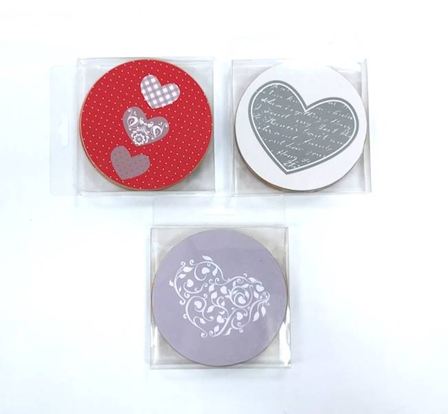 Podkladki korkowe 4 szt sred. 10 cm BBK / Cork coasters set 4 pcs