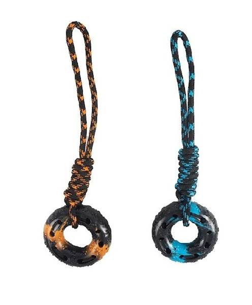 Zabawka dla psa lina z opona mix kolor / Dog toy with rope and tire mix color